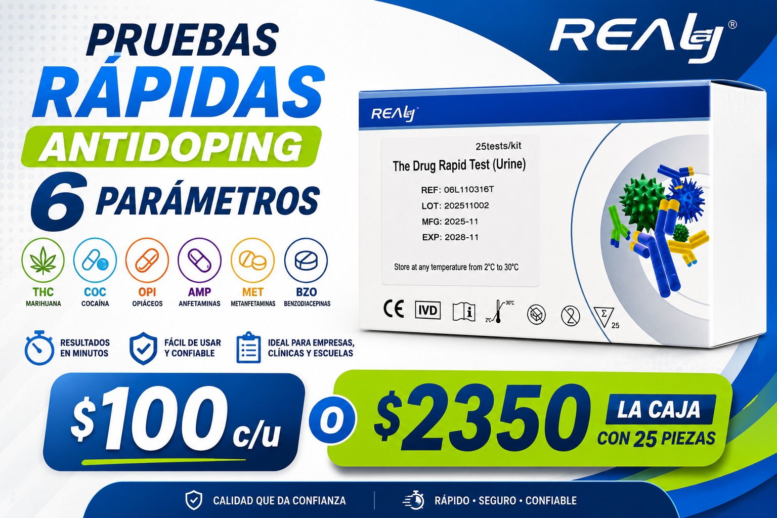 Oferta prueba antidoping de 6 parámetros